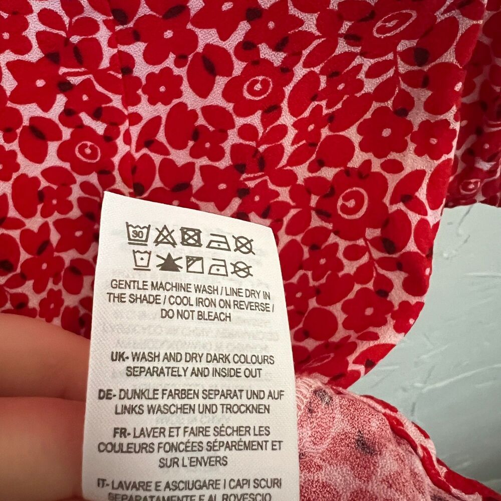 Boden Serena Floral Long Sleeve Petite Dress 2P Cottagecore Cherry Red Ditsy Pop - Picture 6 of 10